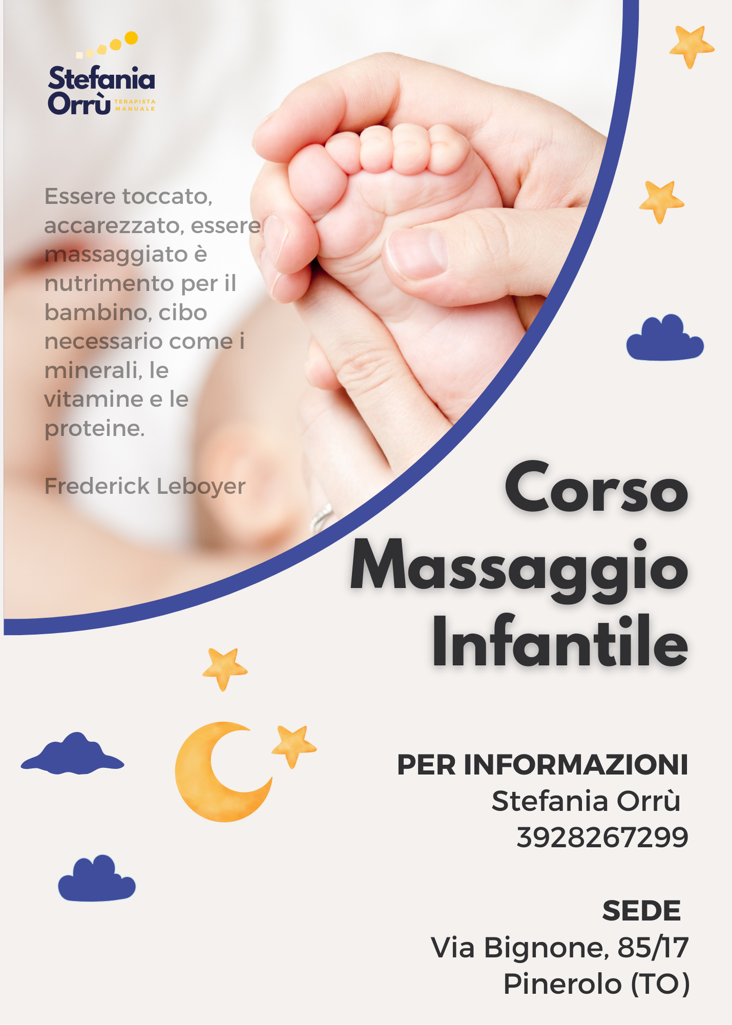 Corso massaggio infantile Stefania Orrù Pinerolo Stefania Orrù Terapista manuale Pinerolo Corso massaggio infantile